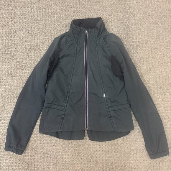 Lululemon Jacket 4 Woven Faded Black Lightweight Outdoor Outerwear Short Zip Up - Picture 1 of 16